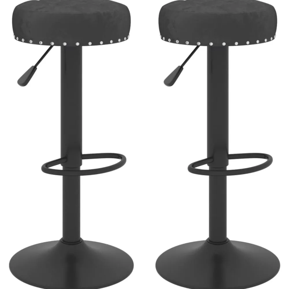 Stoelen*vidaXL Barkrukken 2 st fluweel Zwart