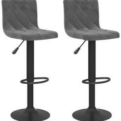 Stoelen*vidaXL Barkrukken 2 st fluweel Donkergrijs