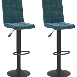 Stoelen*vidaXL Barkrukken 2 st fluweel Blauw