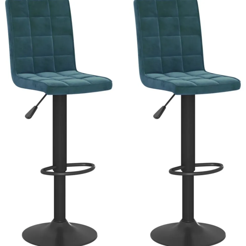 Stoelen*vidaXL Barkrukken 2 st fluweel Blauw