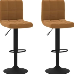 Stoelen*vidaXL Barkrukken 2 st fluweel Bruin