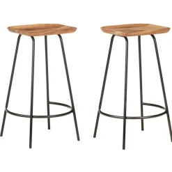 Stoelen*vidaXL Barkrukken 2 st massief acaciahout