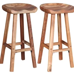 Stoelen*vidaXL Barkrukken 2 st massief acaciahout