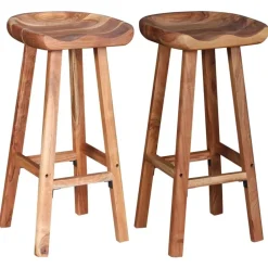 Stoelen*vidaXL Barkrukken 2 st massief acaciahout