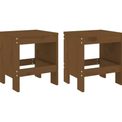 Barkrukken 2 st 40x36x45 cm massief grenenhout honingbruin>vidaXL Clearance