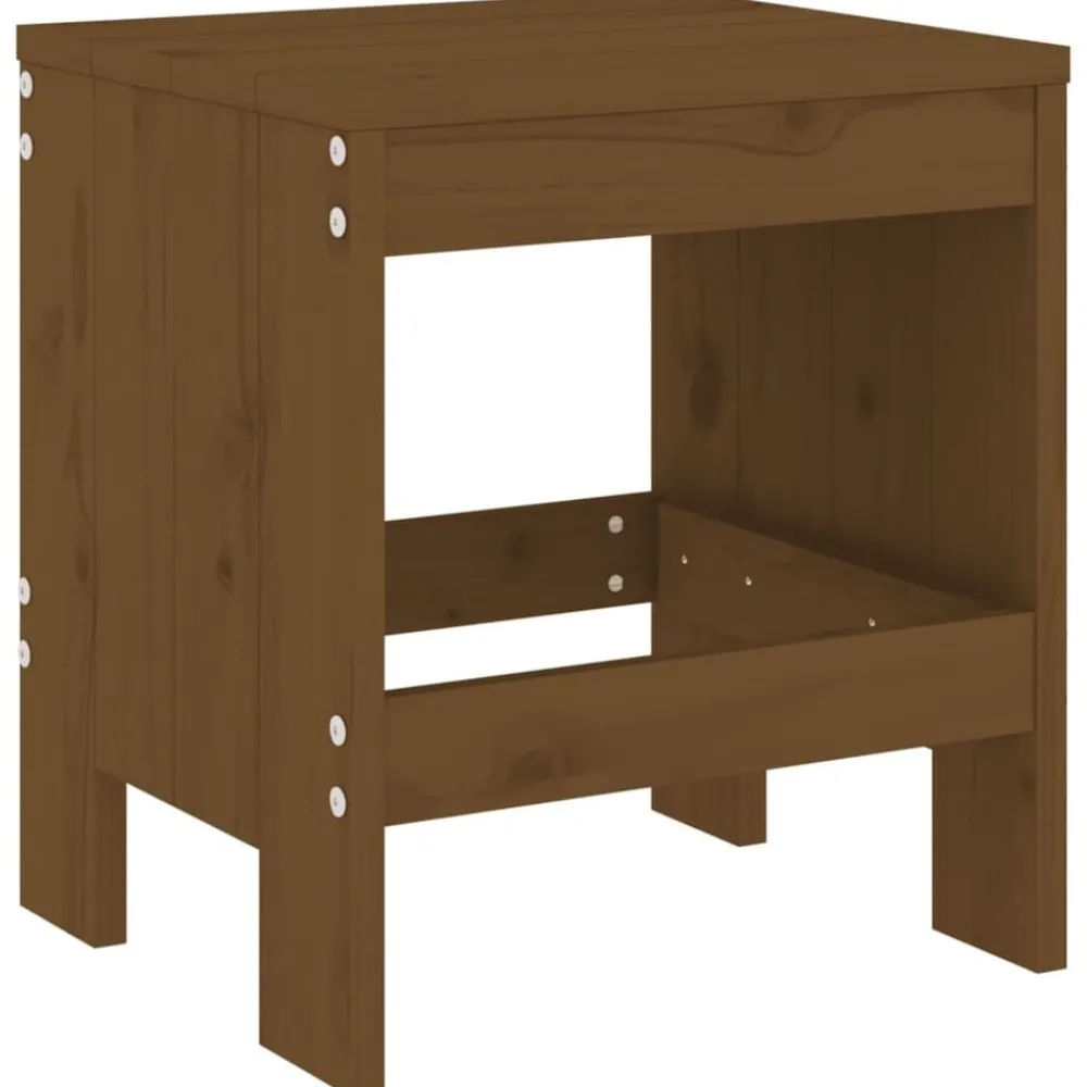 Barkrukken 2 st 40x36x45 cm massief grenenhout honingbruin>vidaXL Clearance