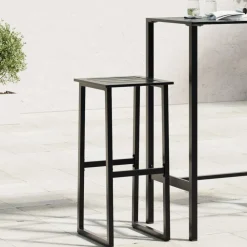 Tuinmeubelen*vidaXL Barkrukken 2 st 38x38x80 cm gepoedercoat staal zwart