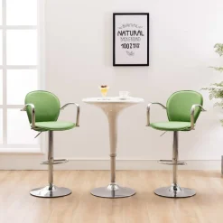 Stoelen*vidaXL Barkrukken met armleuning 2 st kunstleer Groen