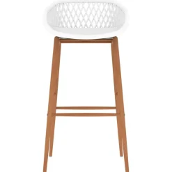 Stoelen*vidaXL Barstoelen 2 st wit Wit en bruin