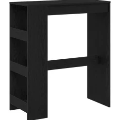 Tafels*vidaXL Bartafel met rekken Zwarte eik 90x40x103,5 cm bewerkt hout Zwart eiken
