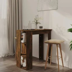 Bartafel met schap 102x50x103,5 cm bewerkt hout>vidaXL Online