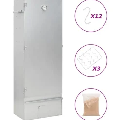 Keuken & Eetkamer*vidaXL BBQ-rookoven met houtsnippers 44,5x29x110 cm staal