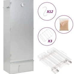 Keuken & Eetkamer*vidaXL BBQ-rookoven met koude rookgenerator gegalvaniseerd staal