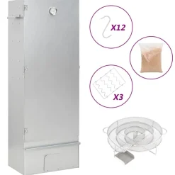 Keuken & Eetkamer*vidaXL BBQ-rookoven met koude rookgenerator gegalvaniseerd staal