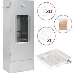 Keuken & Eetkamer*vidaXL BBQ-rookoven met koude rookgenerator gegalvaniseerd staal
