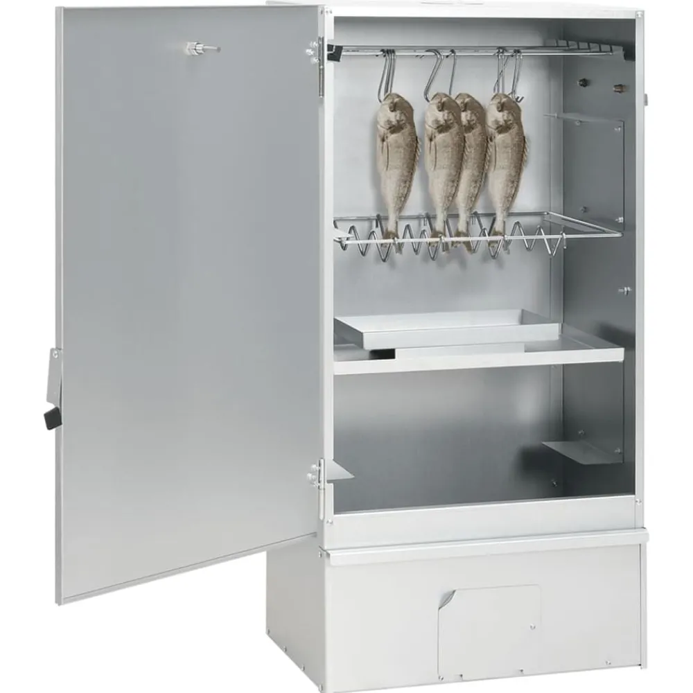 Keuken & Eetkamer*vidaXL BBQ-rookoven met koude rookgenerator gegalvaniseerd staal