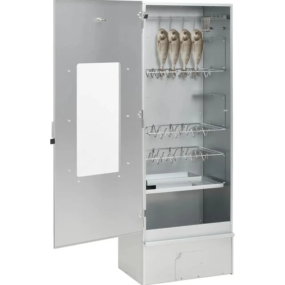 Keuken & Eetkamer*vidaXL BBQ-rookoven met koude rookgenerator gegalvaniseerd staal