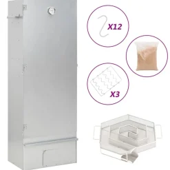 Keuken & Eetkamer*vidaXL BBQ-rookoven met koude rookgenerator gegalvaniseerd staal
