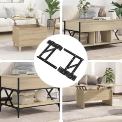 Bouwbeslag*vidaXL Bed liftmechanisme 2 pcs Zwart 340 x 95 x 40 mm IJzer