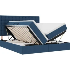Bed met LED-striplichten met hoofdeinde 180 x 200 cm Stof>vidaXL Outlet