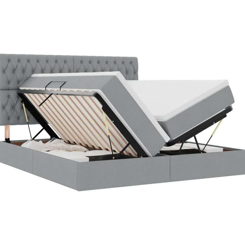 Bed met LED-stripverlichting 180 x 200 cm Stof>vidaXL Best