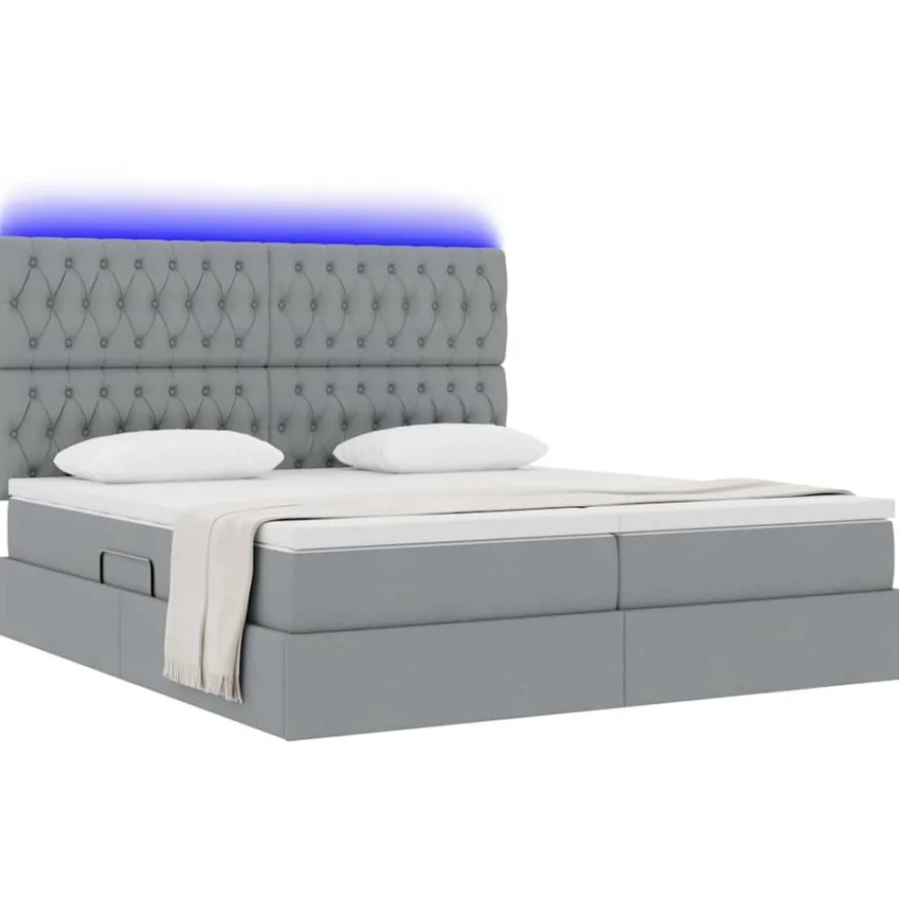 Bed met LED-stripverlichting 180 x 200 cm Stof>vidaXL Best