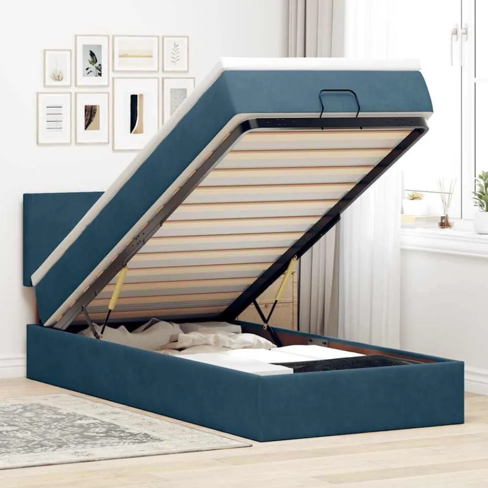 Bed poef met matras en LED's 80x200 cm fluweel>vidaXL Sale
