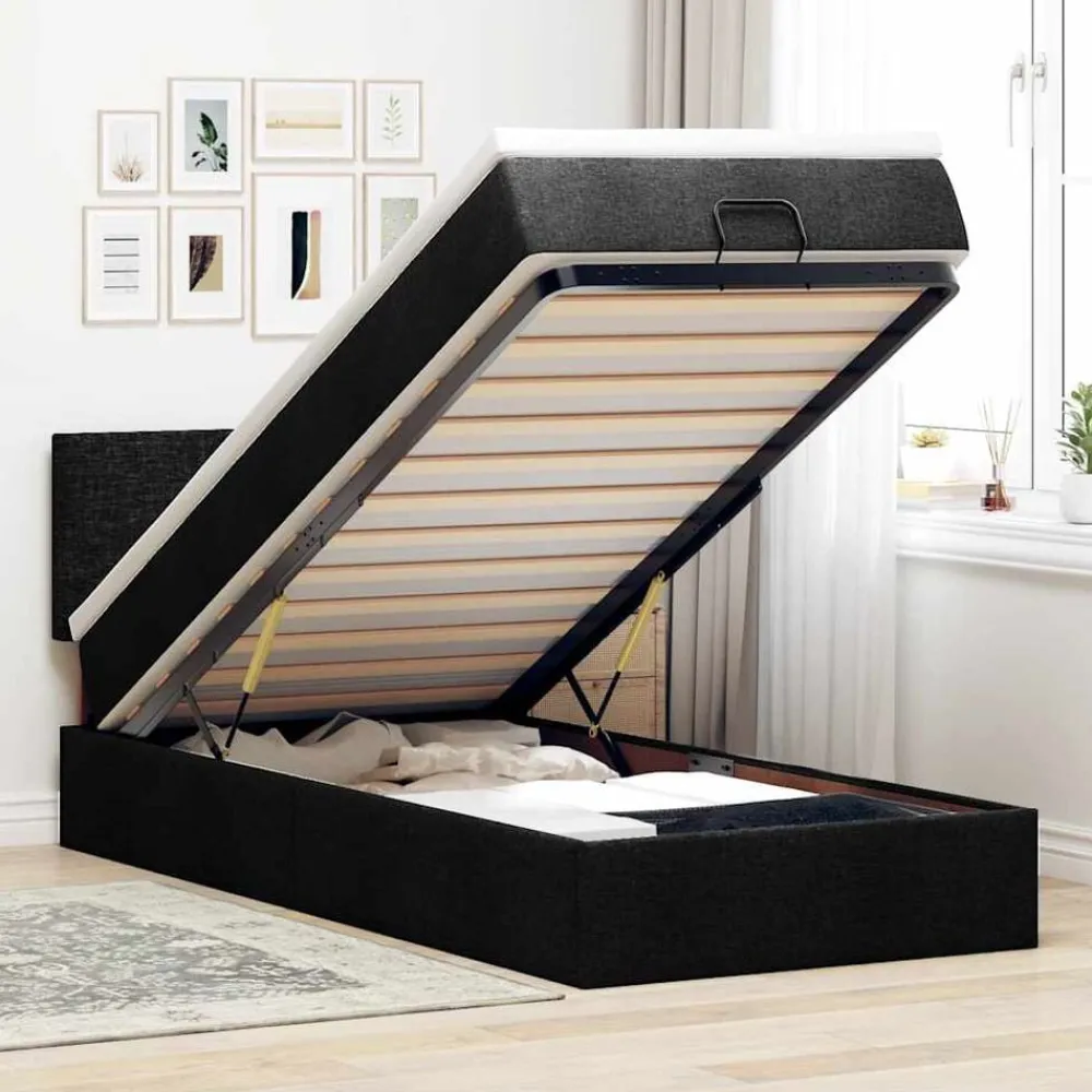 Bed poef met matras en LED's 80x200 cm stof>vidaXL Outlet