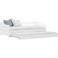 Bedbank uittrekbaar grenenhout 90x200 cm>vidaXL Hot