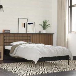 Bedframe bewerkt hout en metaal 90x200 cm>vidaXL Online
