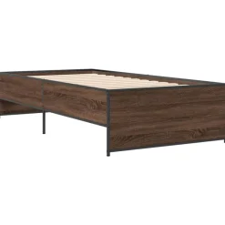 Bedframe bewerkt hout en metaal ig 90x200 cm><noscript><img width=