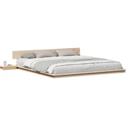 Bedden & Accessoires*vidaXL Bedframe Bruin 200 x 200 cm Hout Naturel