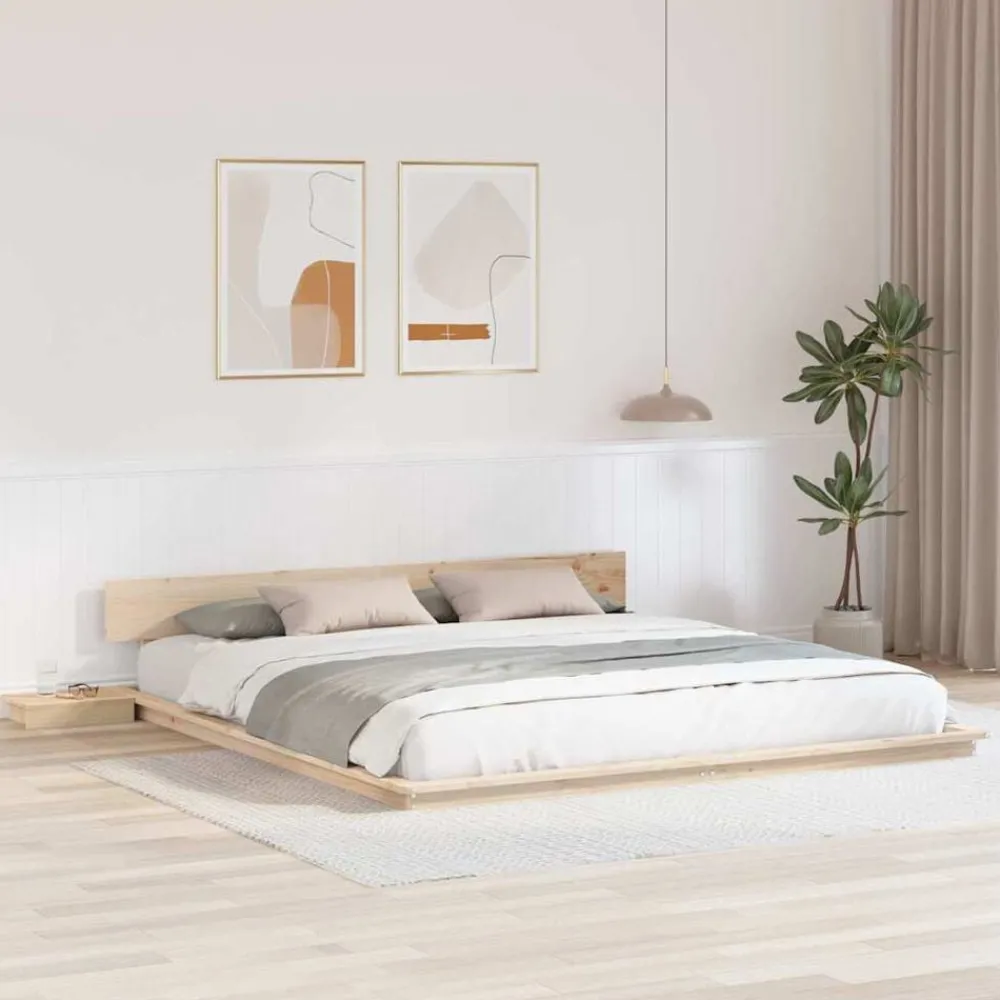 Bedden & Accessoires*vidaXL Bedframe Bruin 200 x 200 cm Hout Naturel