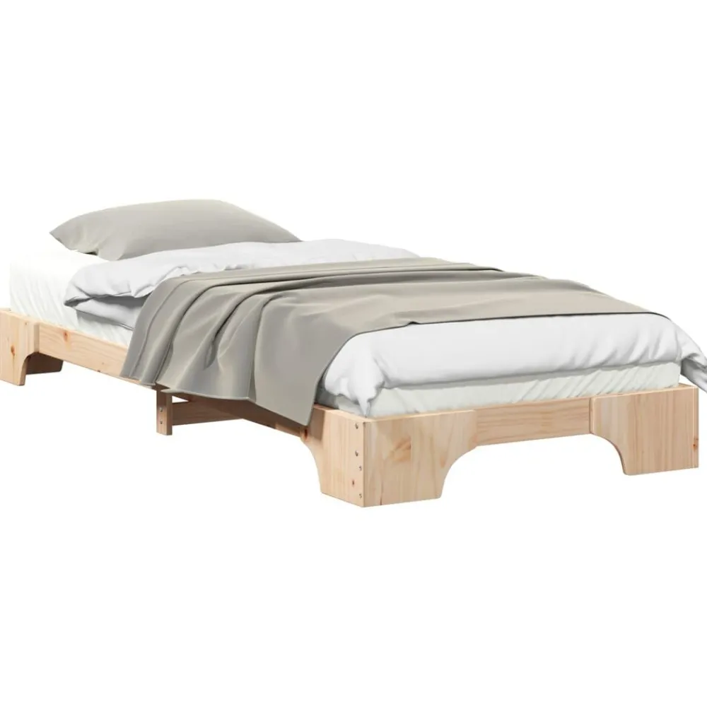 Bedframe Bruin 80 x 210 cm Massief grenenhout>vidaXL Outlet