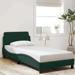 Bedden & Accessoires*vidaXL Bedframe "Dover" 80x200 cm fluweel Donkergroen