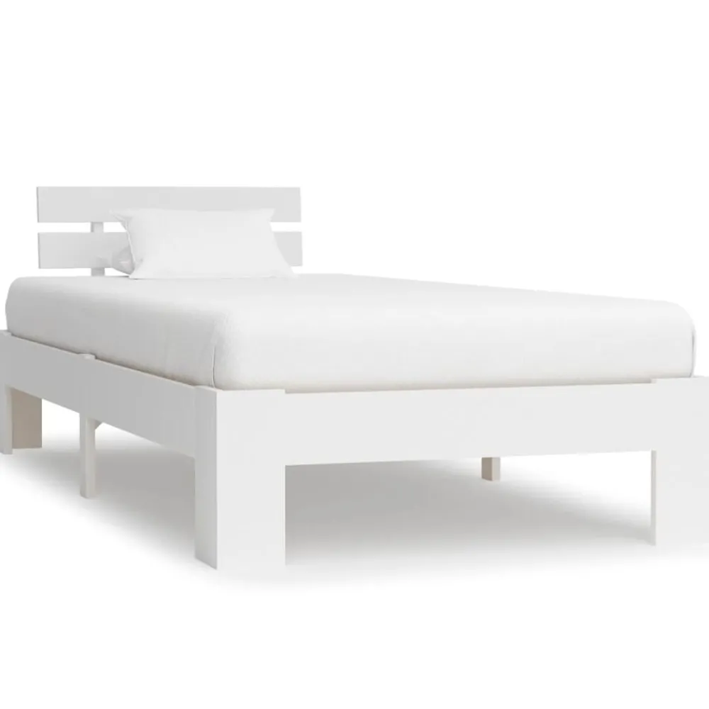 Bedden & Accessoires*vidaXL Bedframe massief grenenhout 90x200 cm Wit