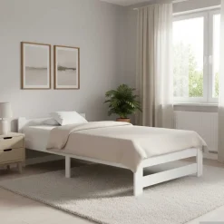 Bedden & Accessoires*vidaXL Bedframe massief grenenhout 90x200 cm Wit