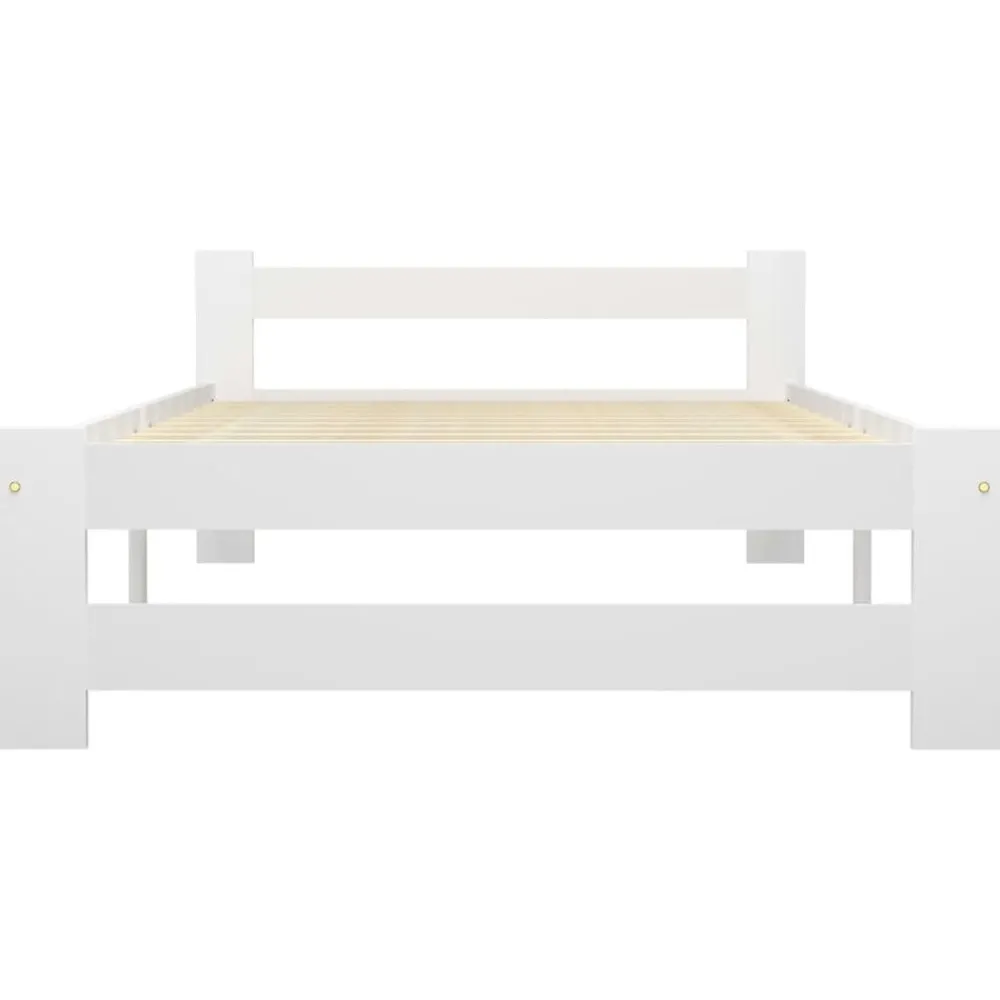Bedden & Accessoires*vidaXL Bedframe massief grenenhout 90x200 cm Wit