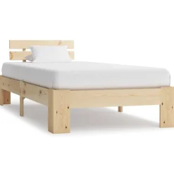 Bedden & Accessoires*vidaXL Bedframe massief grenenhout 90x200 cm Lichthout