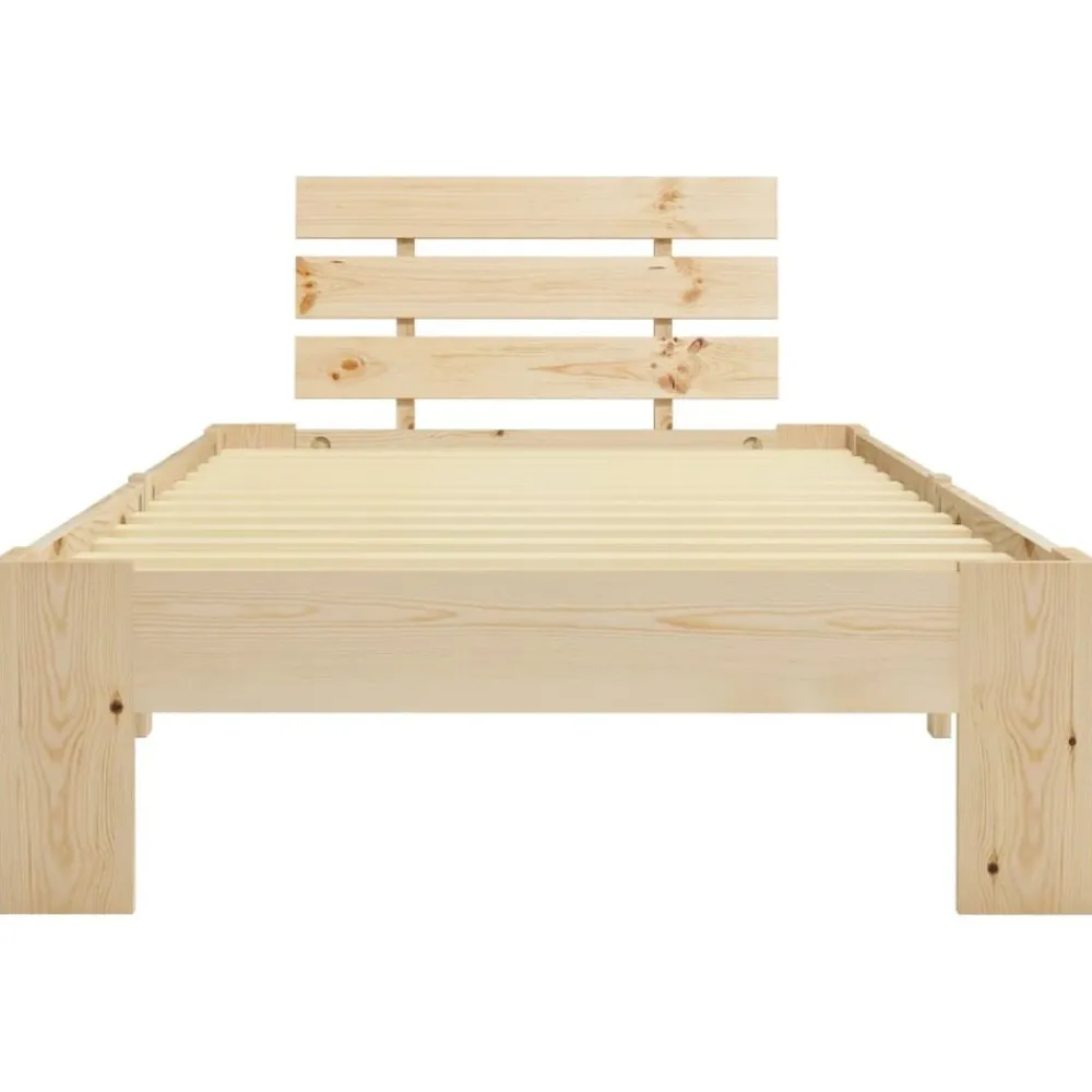 Bedden & Accessoires*vidaXL Bedframe massief grenenhout 90x200 cm Lichthout