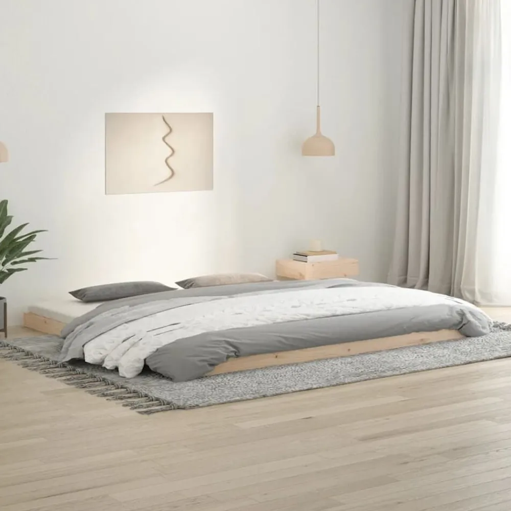 Bedframe massief grenenhout 200x200 cm>vidaXL Discount