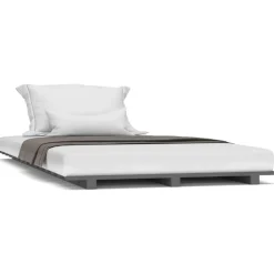 Bedden & Accessoires*vidaXL Bedframe massief grenenhout 90x200 cm Grijs