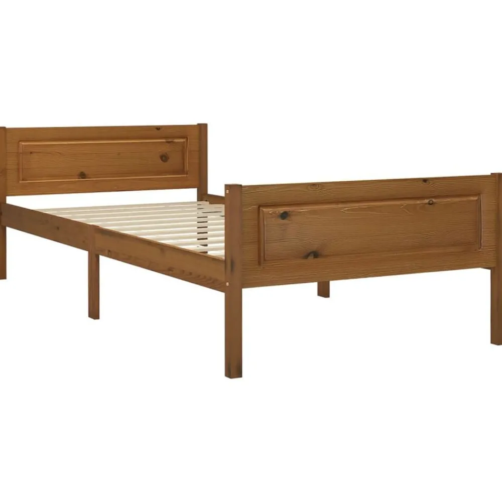 Bedden & Accessoires*vidaXL Bedframe massief grenenhout 100x200 cm Honingbruin