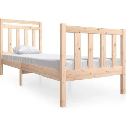 Bedden & Accessoires*vidaXL Bedframe massief hout 75x190 cm Naturel