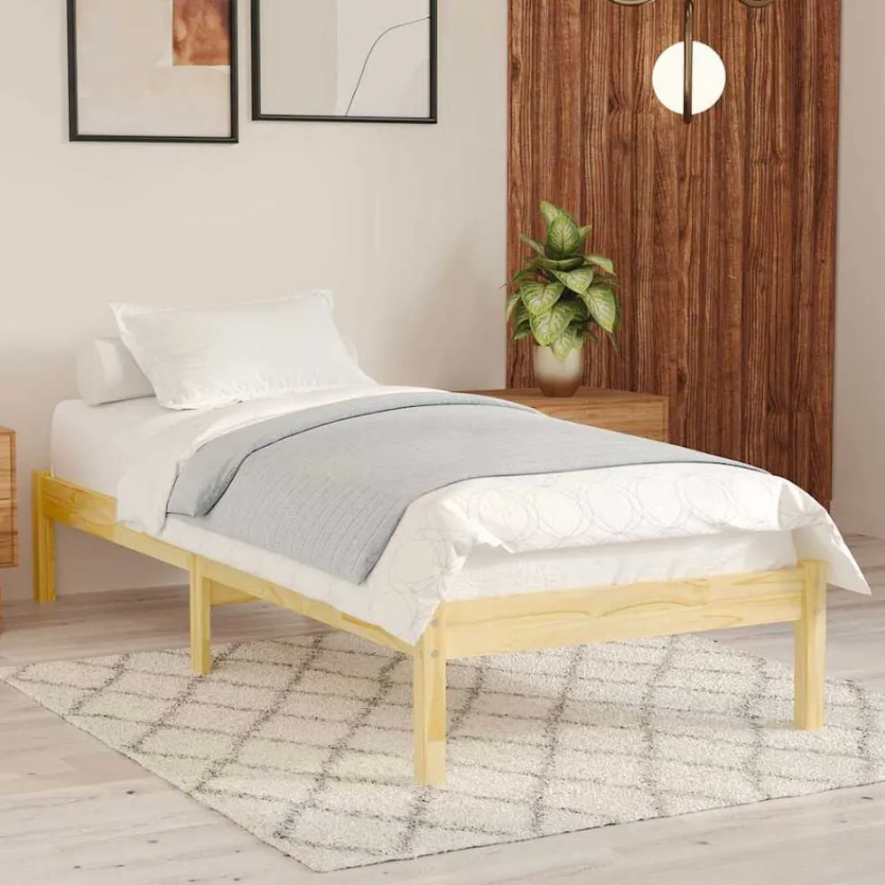 Bedframe massief hout 75x190 cm>vidaXL Hot