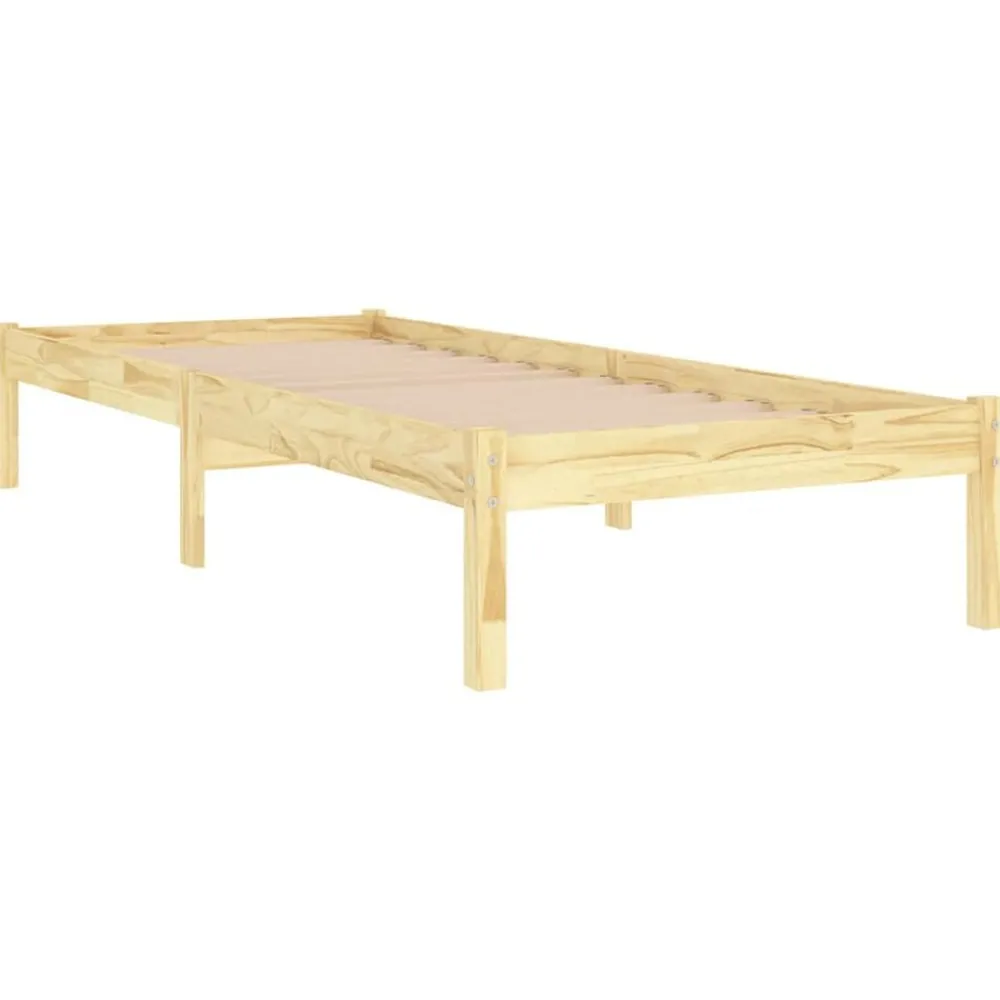 Bedframe massief hout 75x190 cm>vidaXL Hot