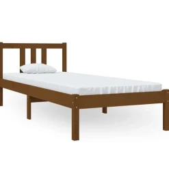Bedden & Accessoires*vidaXL Bedframe massief hout 75x190 cm Honingbruin