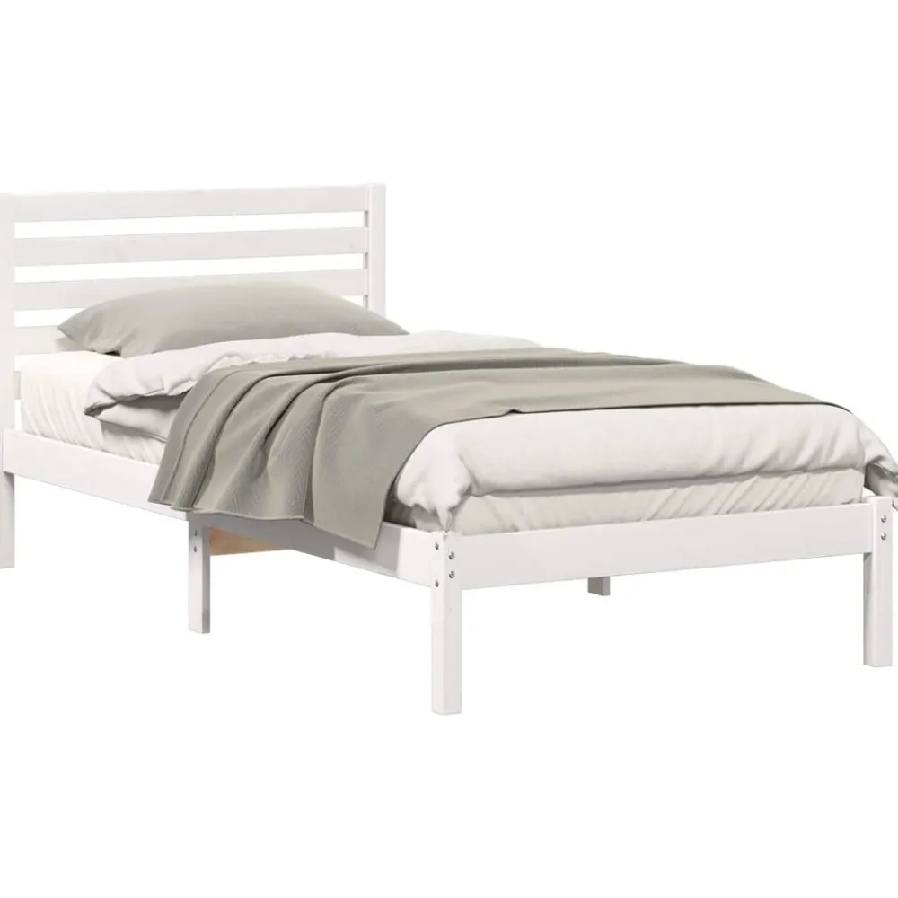 Bedframe met hoofdeinde 80 x 200 cm Massief grenenhout>vidaXL New