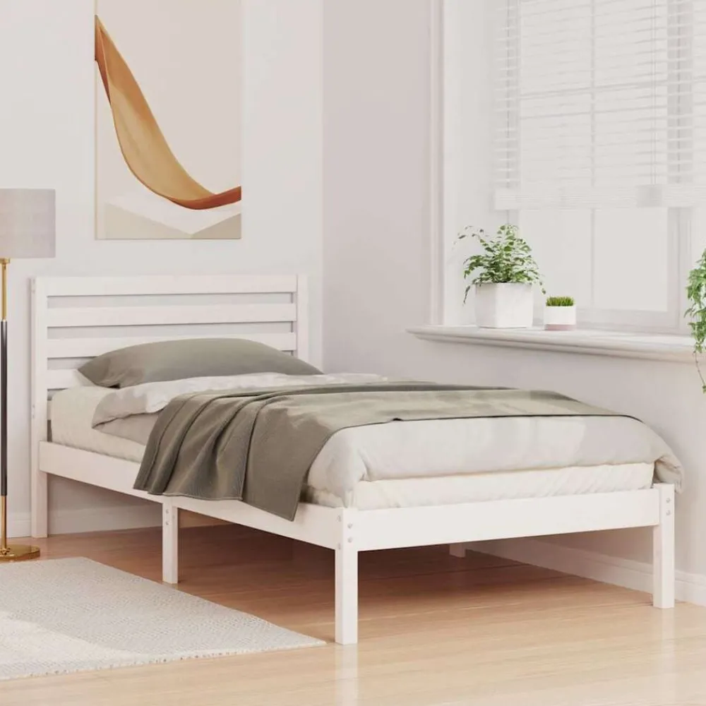 Bedframe met hoofdeinde 80 x 200 cm Massief grenenhout>vidaXL New