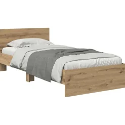 Bedframe met hoofdeinde Artisan Eiken 100 x 200 cm Bewerkt hout><noscript><img width=